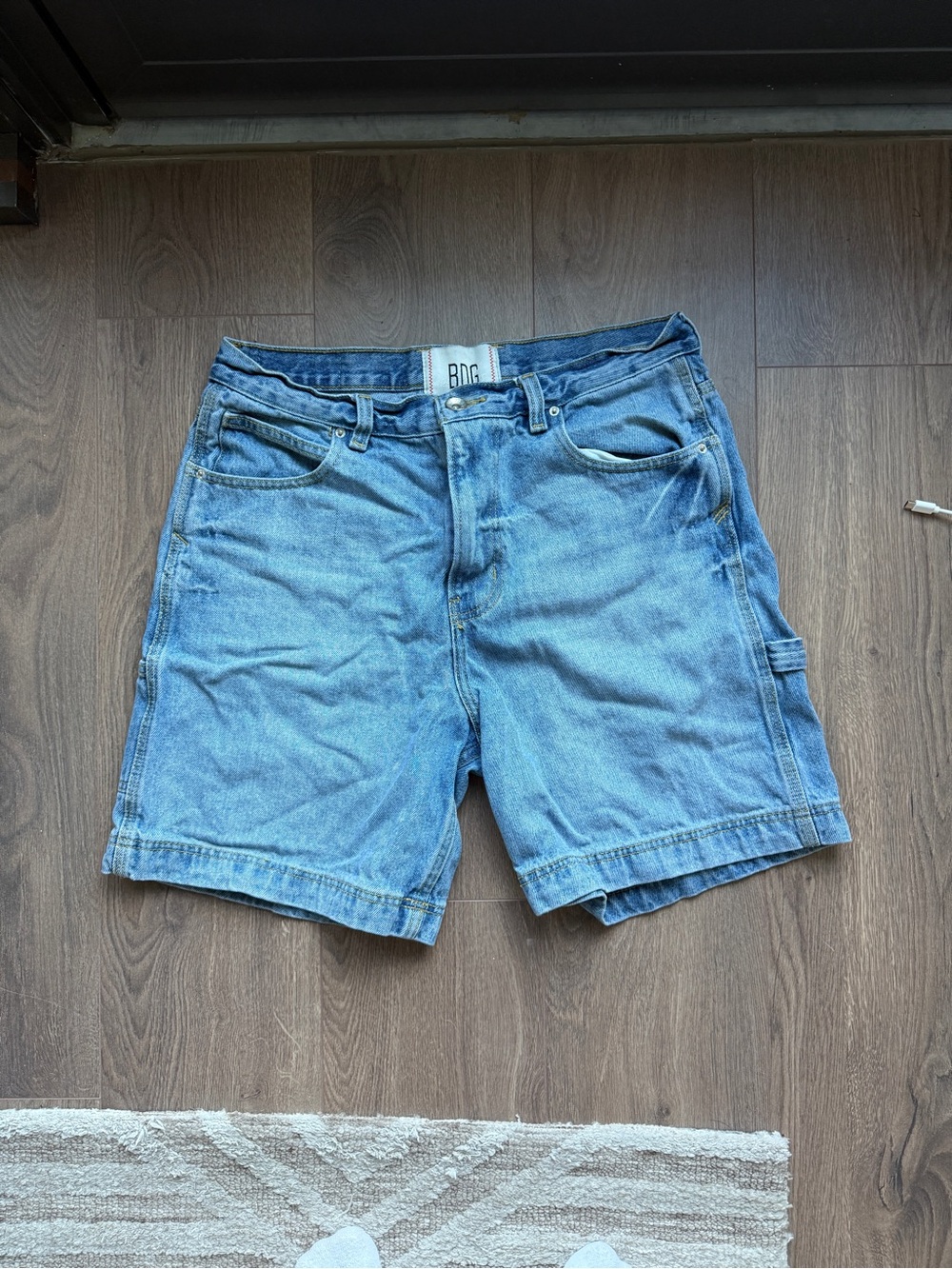 BDG Light Wash Blue Denim Carpenter Shorts